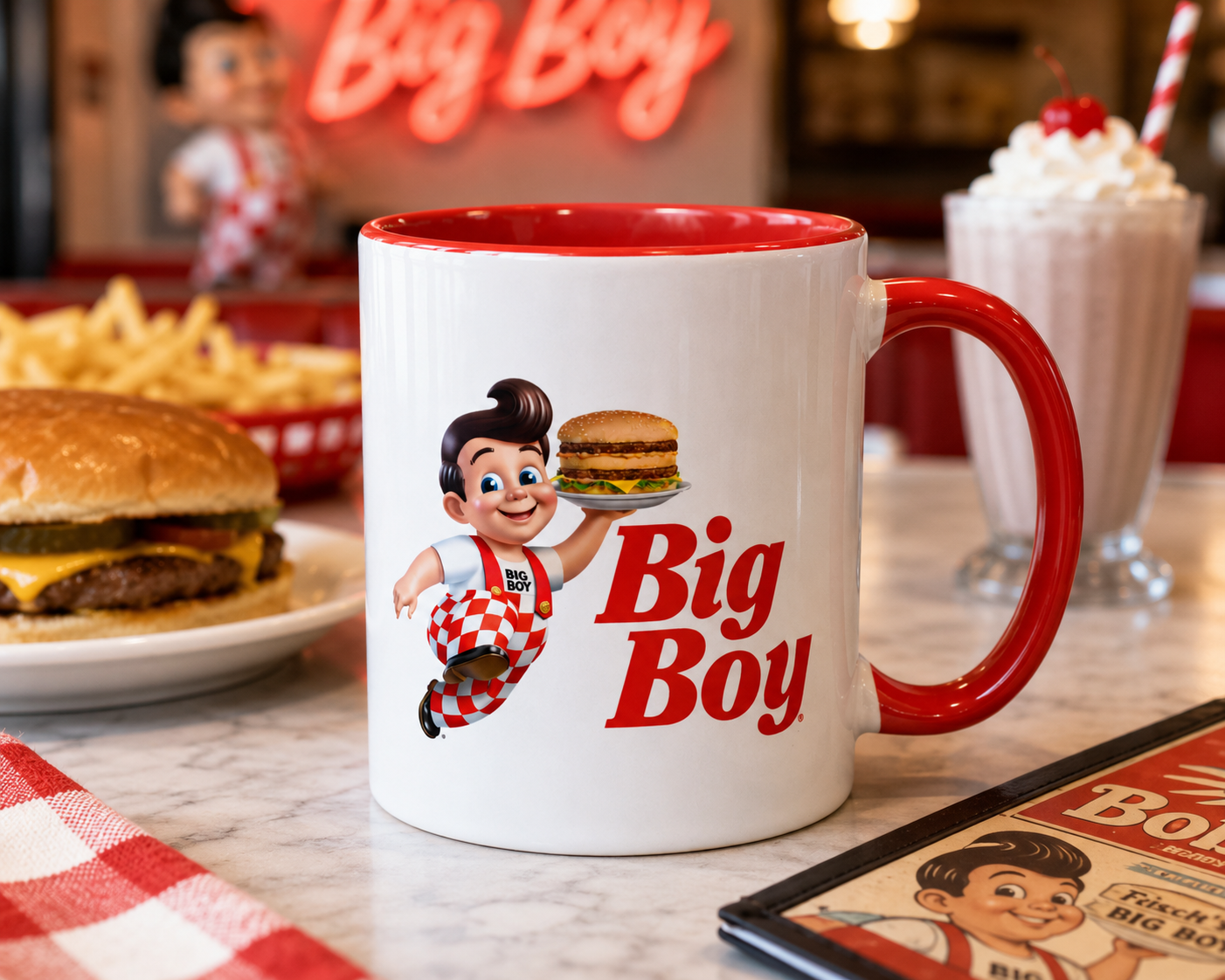 Big Boy Coffee Mug | Retro Restaurant Logo Ceramic Cup