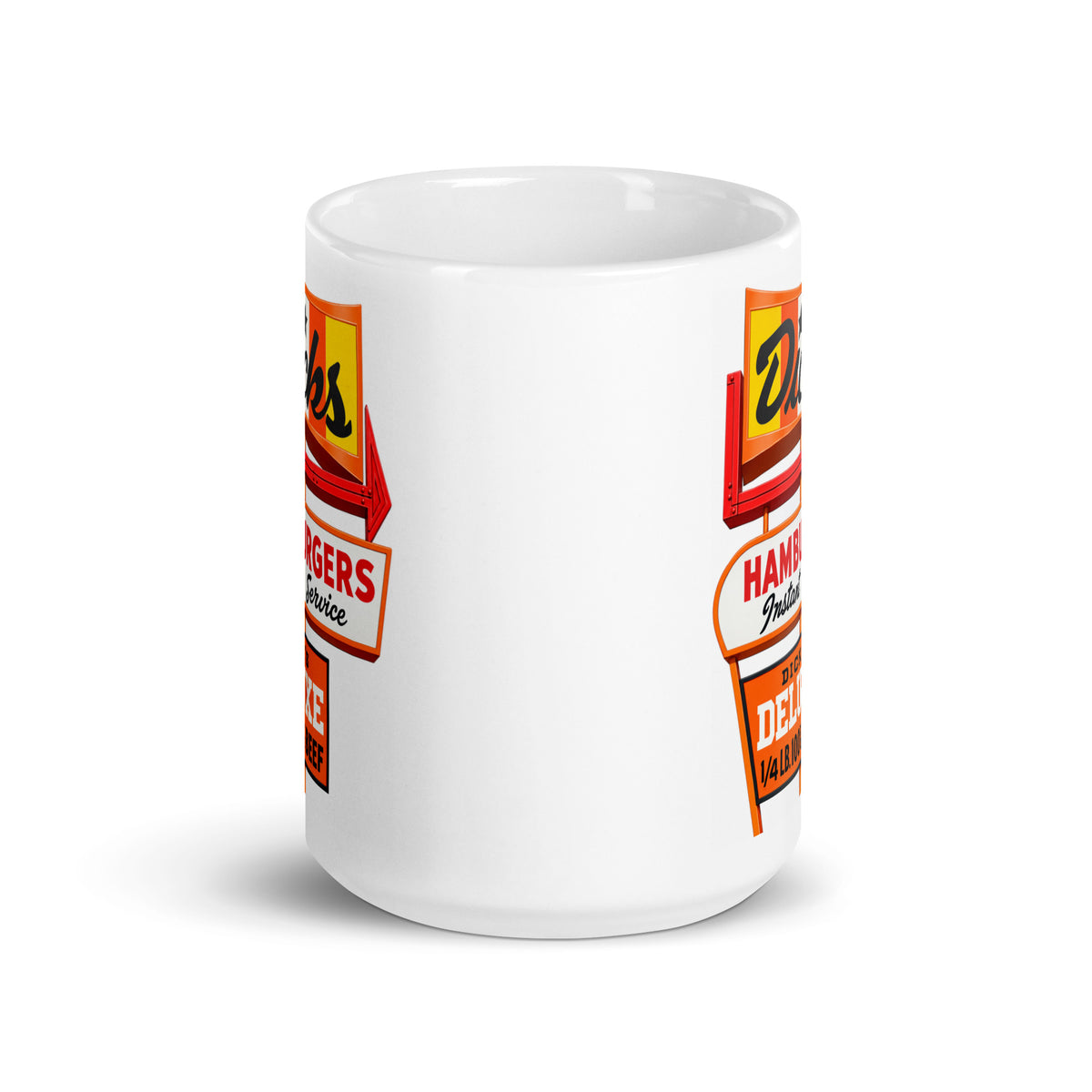 Dick’s Hamburgers 15oz Coffee Mug | Classic Drive-In & Burger Stand Nostalgia Cup