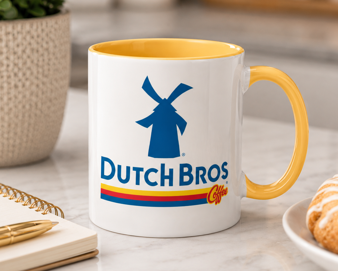 Dutch Bros Coffee Mug | Retro Coffee Logo Ceramic Cup