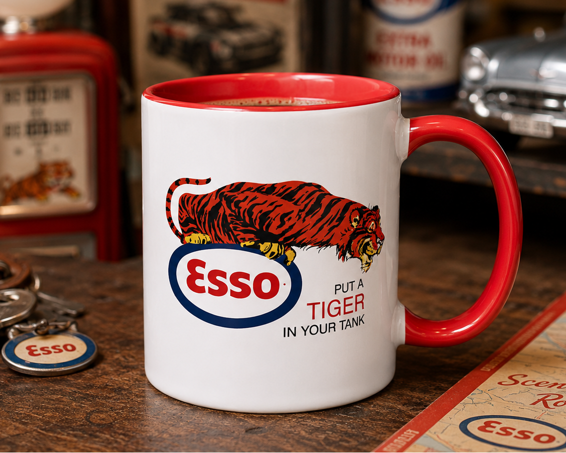 Esso Coffee Mug | Put a Tiger in Your Tank Retro Gas Station Ceramic Cup