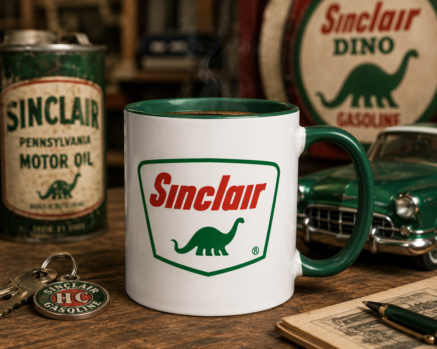 Sinclair Gasoline Coffee Mug | Vintage Dino Logo Ceramic Cup