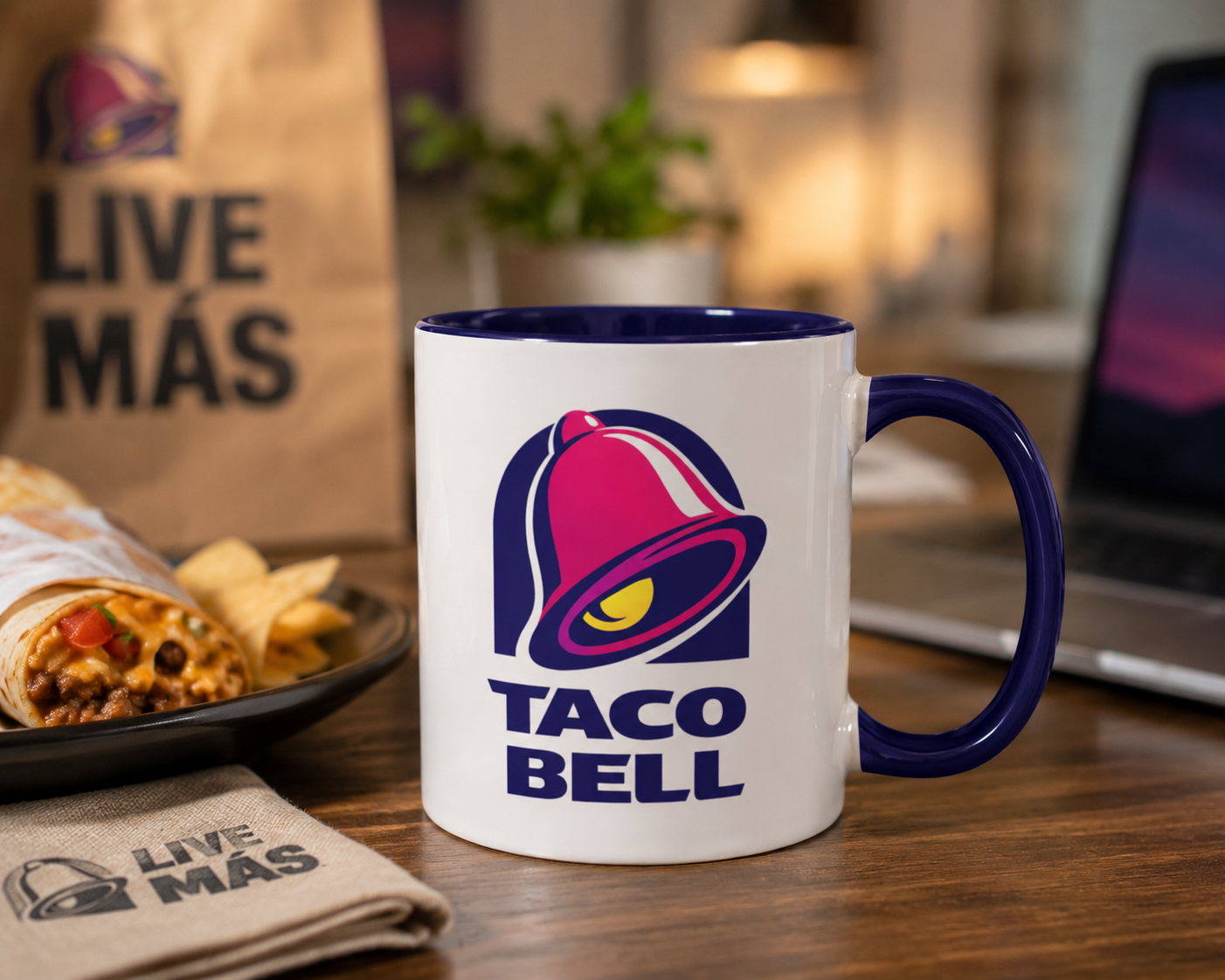 Taco Bell Coffee Mug | Retro Fast Food Logo Ceramic Cup