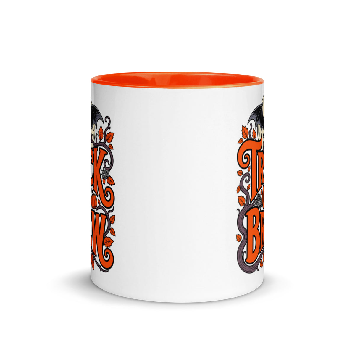 Trick or Brew Halloween Coffee Mug | Spooky Bat & Pumpkin Fall Cup