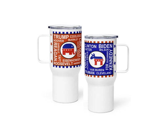 House Divided Political Themed Stainless Steel Travel Mug 25oz (2 Side/Dual Print)