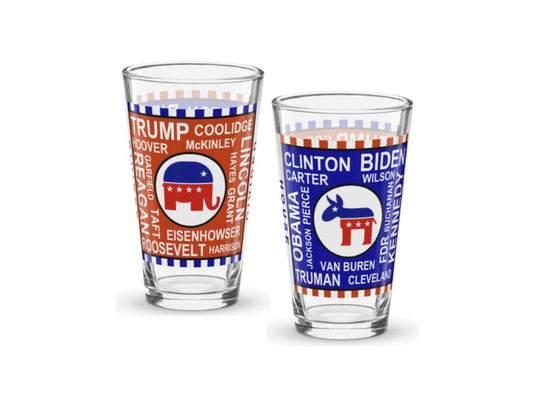 House Divided Political Themed Shaker Pint Glass 16oz (2 Side/Dual Print)