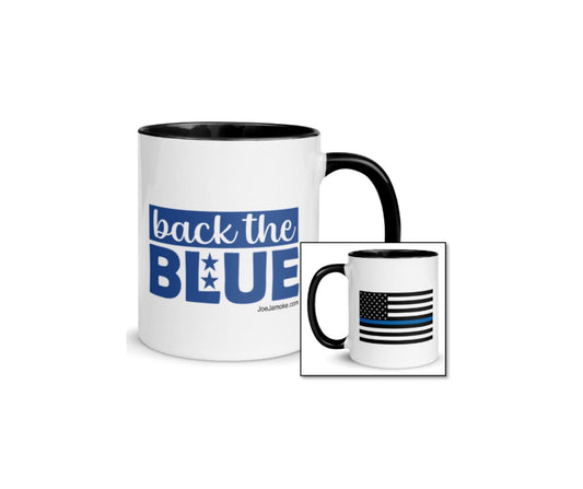 Back The Blue Logo Flag Mug 11oz (2 Side/Dual Print)