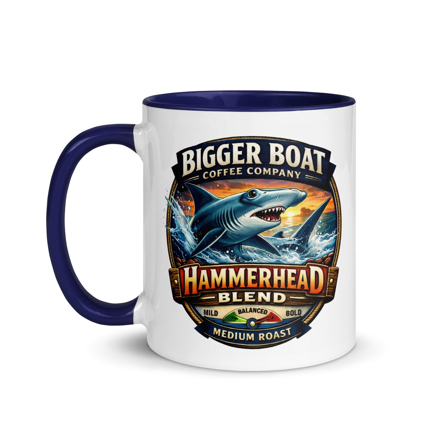 Bigger Boat Coffee Company Hammerhead Blend Mug | Balanced Medium Roast Shark Coffee Cup