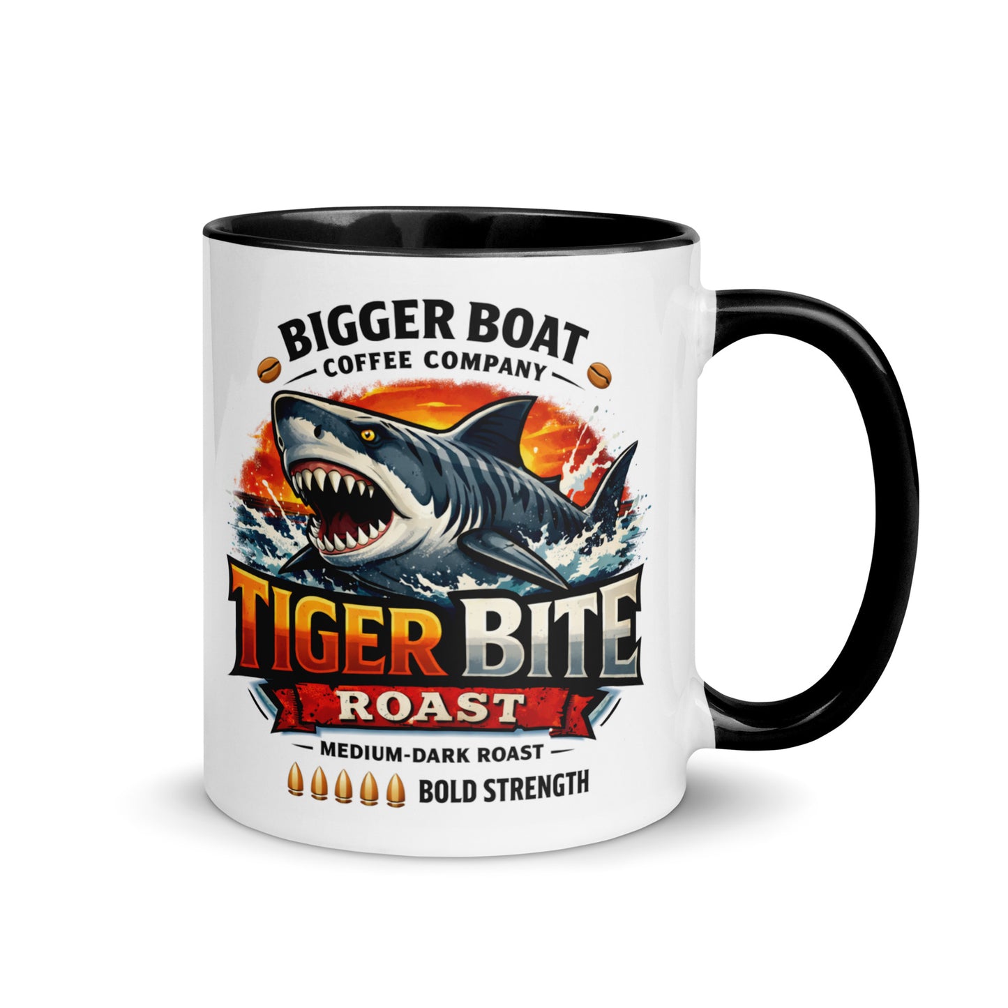Bigger Boat Coffee Company Tiger Bite Roast Mug | Bold Medium-Dark Shark Coffee Cup