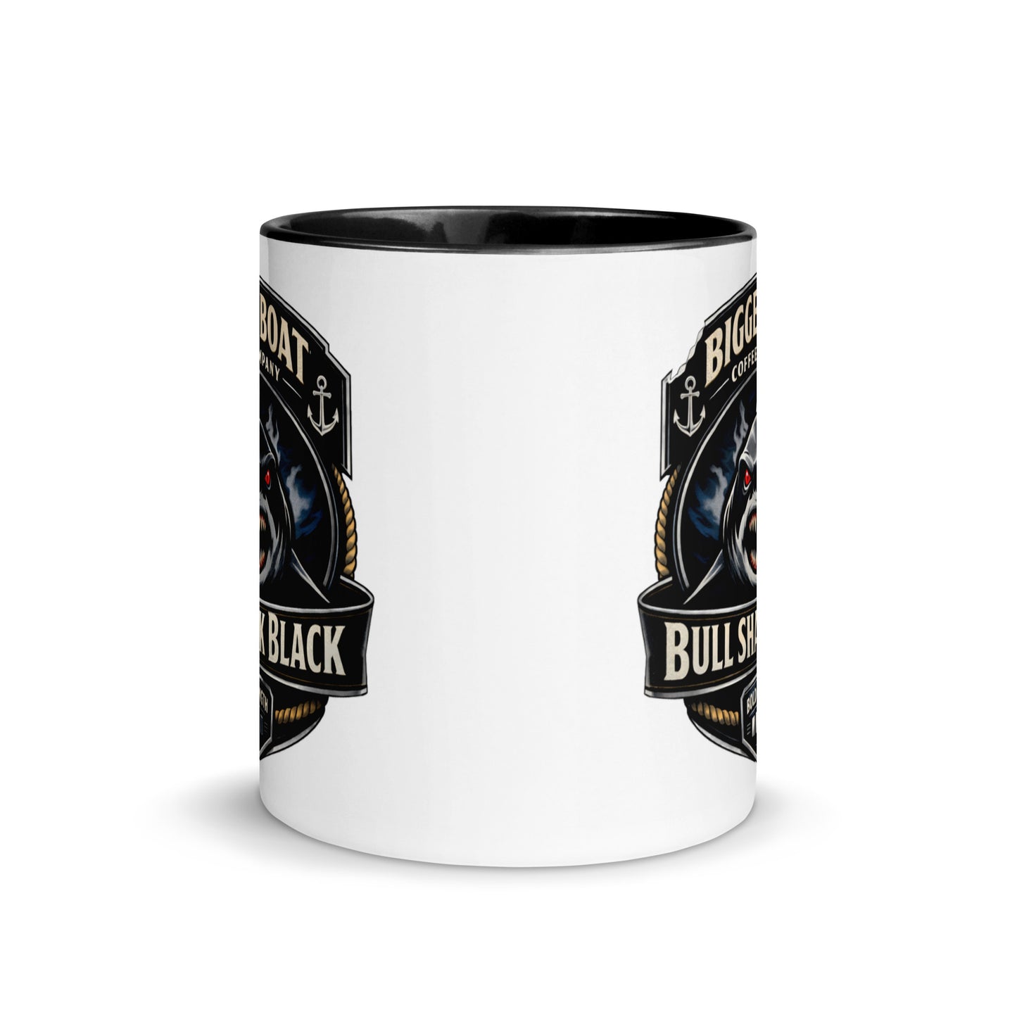 Bigger Boat Coffee Company Bull Shark Black Mug | Bold Strength Shark Coffee Cup