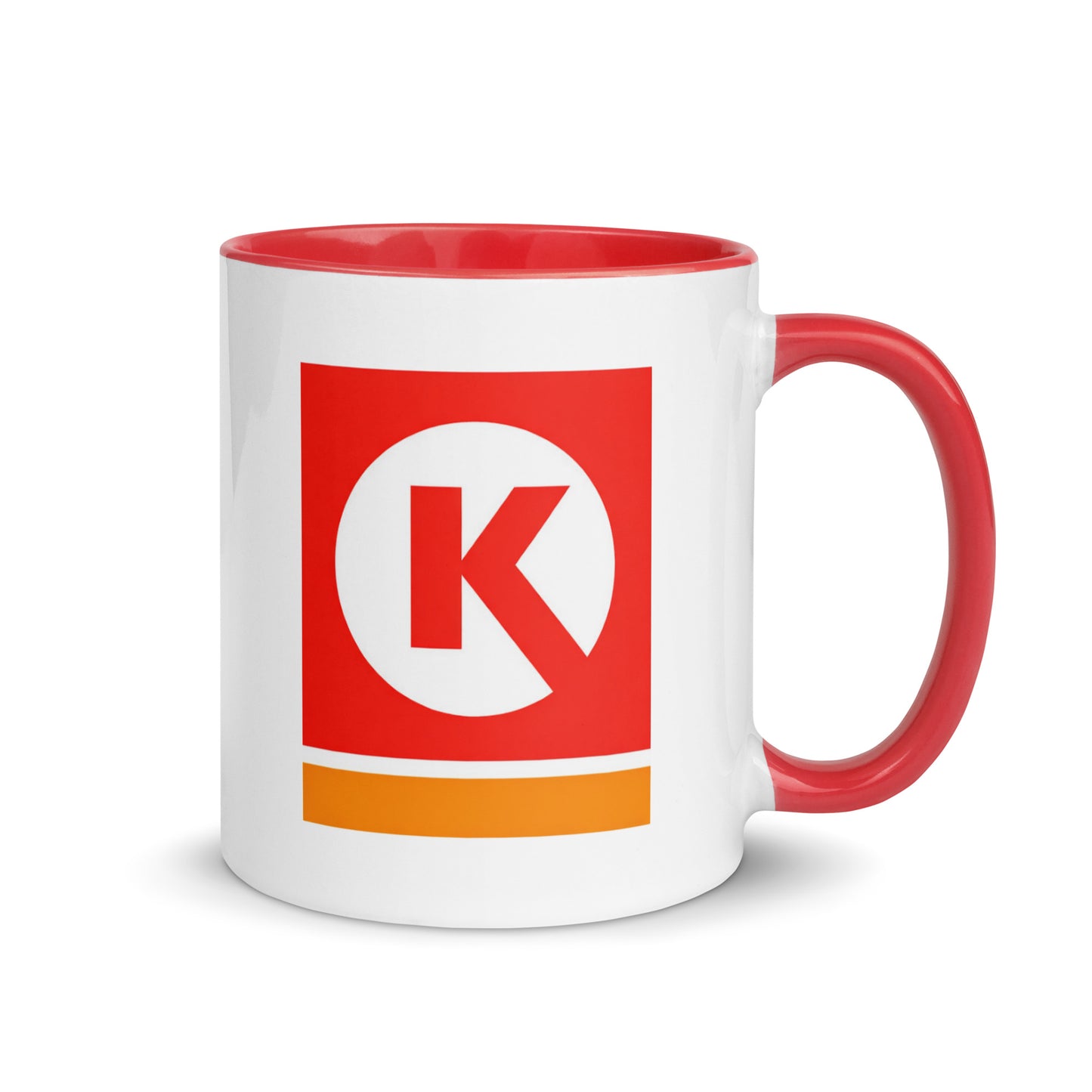 Vintage Circle K logo coffee mug featuring the classic red and white convenience store emblem, perfect for road trip lovers, gas station memorabilia collectors, and Americana enthusiasts.
