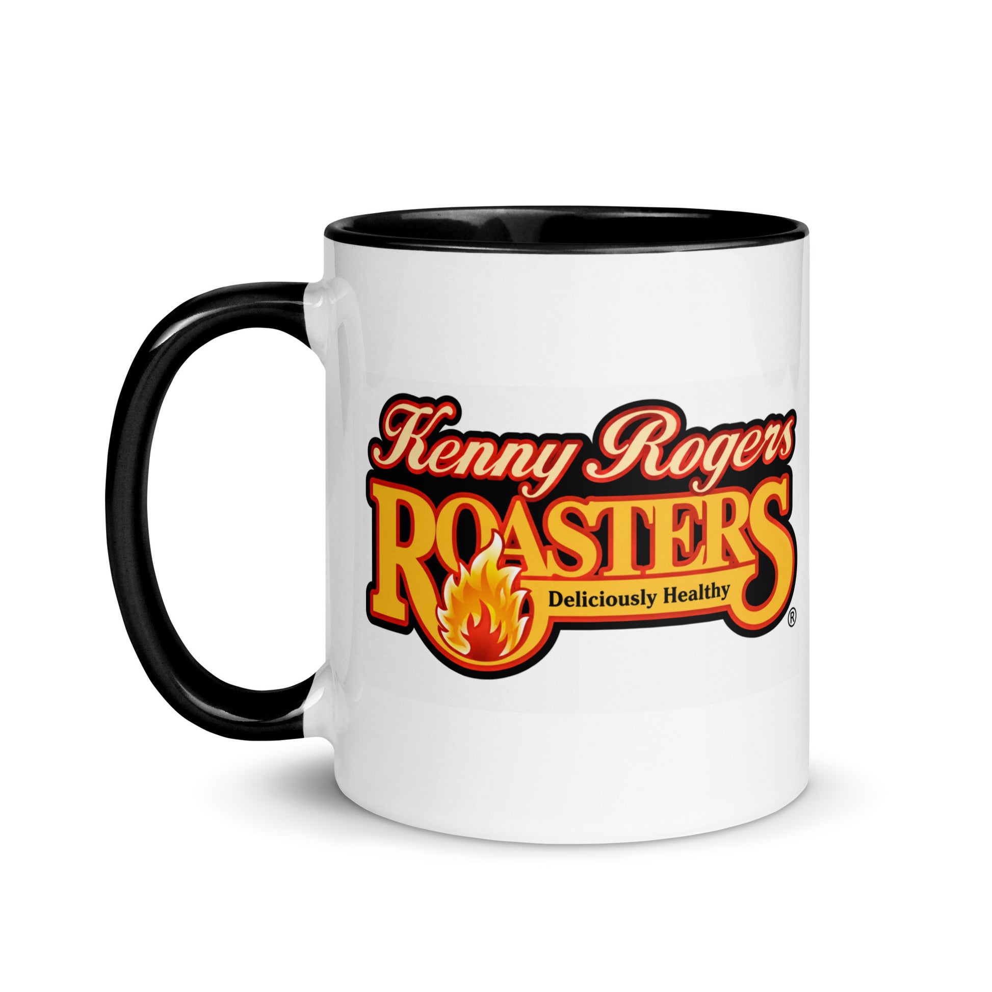 Retro Kenny Rogers Roasters coffee mug with vintage restaurant logo, nostalgic ceramic mug for restaurant memorabilia collectors