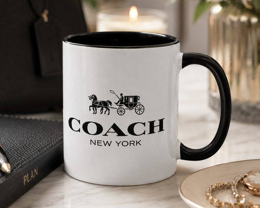 Coach New York Coffee Mug | Luxury Fashion Logo Ceramic Cup