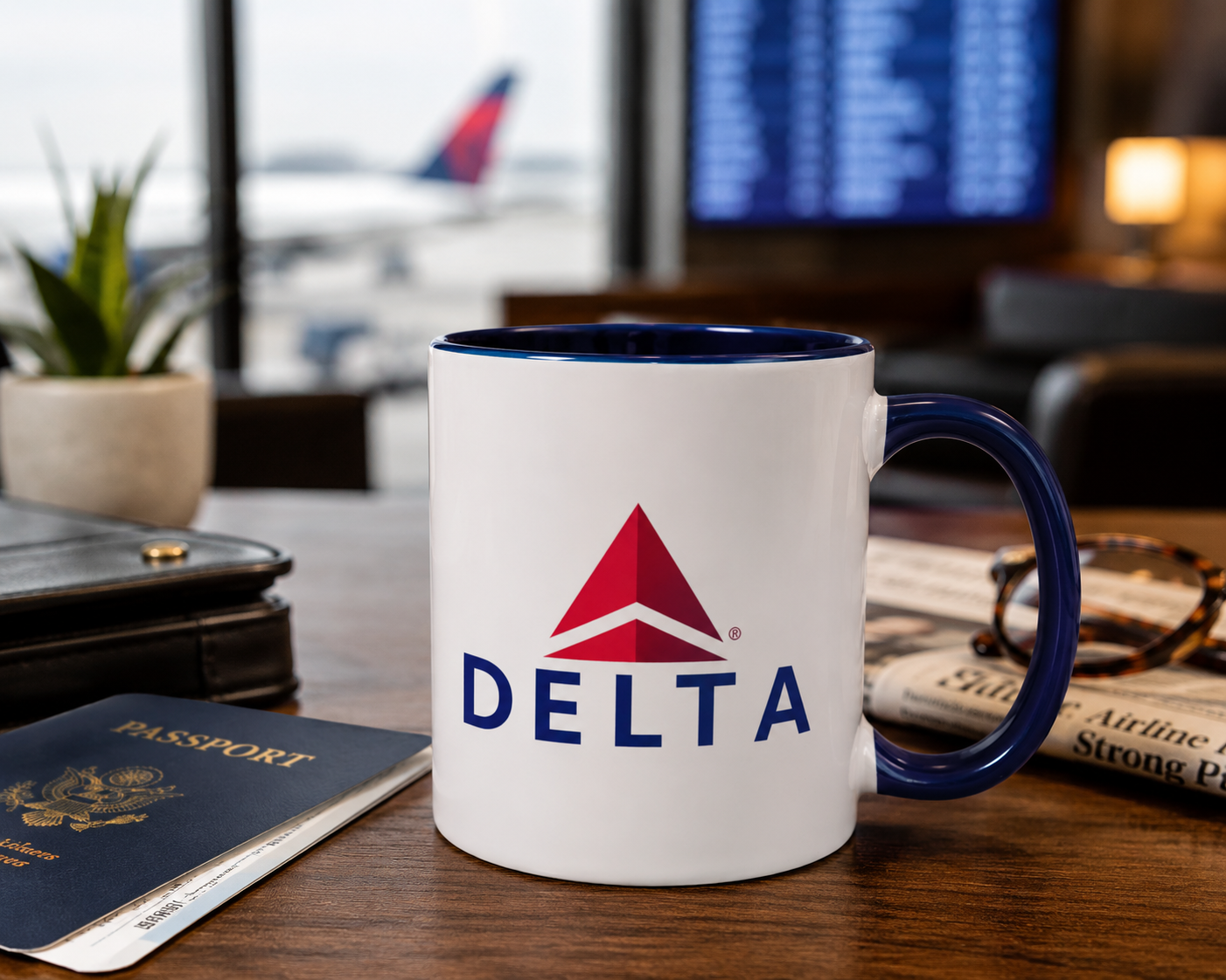 Delta Air Lines Coffee Mug | Retro Airline Logo Ceramic Cup