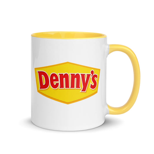 Denny’s Coffee Mug | Retro Diner Logo Yellow Accent Ceramic Cup