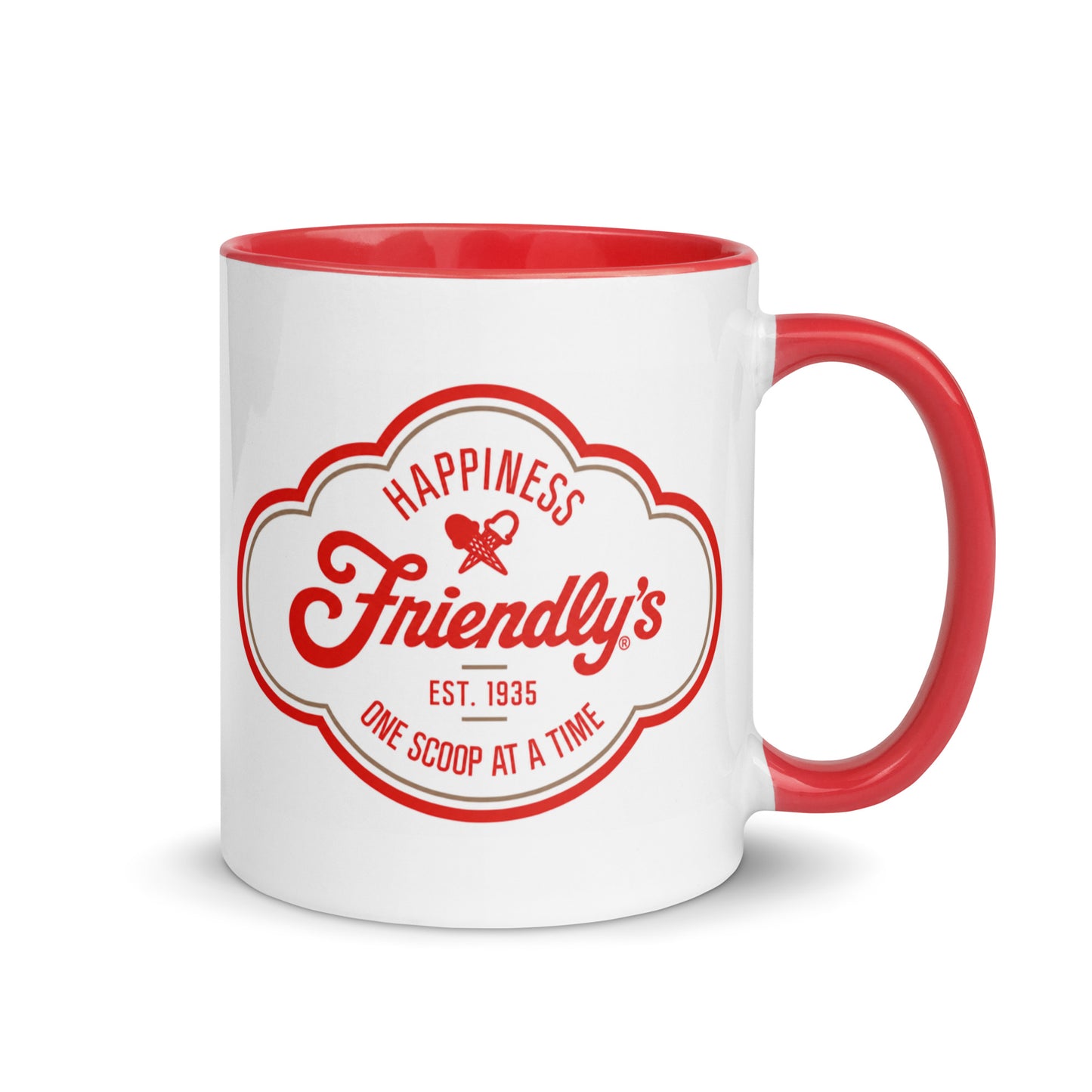 Vintage Friendly’s restaurant coffee mug featuring the classic Friendly’s logo and ice cream branding, perfect for nostalgic diner fans, ice cream lovers, restaurant memorabilia collectors, and coffee enthusiasts.