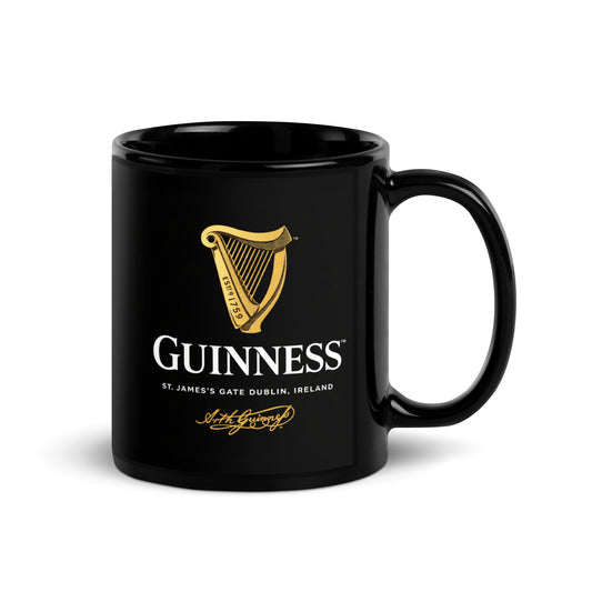 Guinness Coffee Mug | Irish Pub Style Black Ceramic Cup