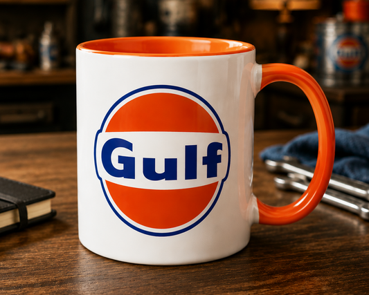 Gulf Oil Coffee Mug | Vintage Gas Station Logo 11 oz Ceramic Cup