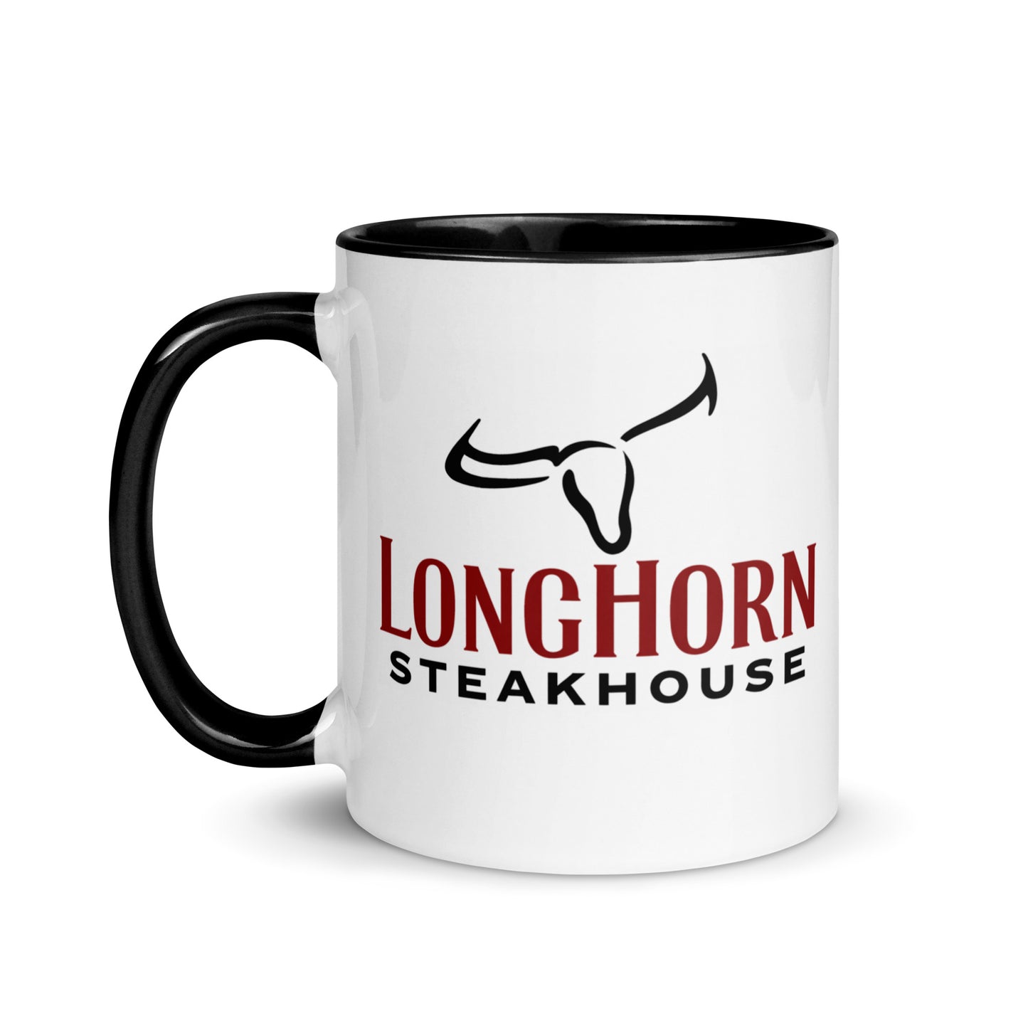 LongHorn Steakhouse ceramic coffee mug with classic restaurant logo design, ideal gift for LongHorn fans, food enthusiasts, and casual dining collectors.