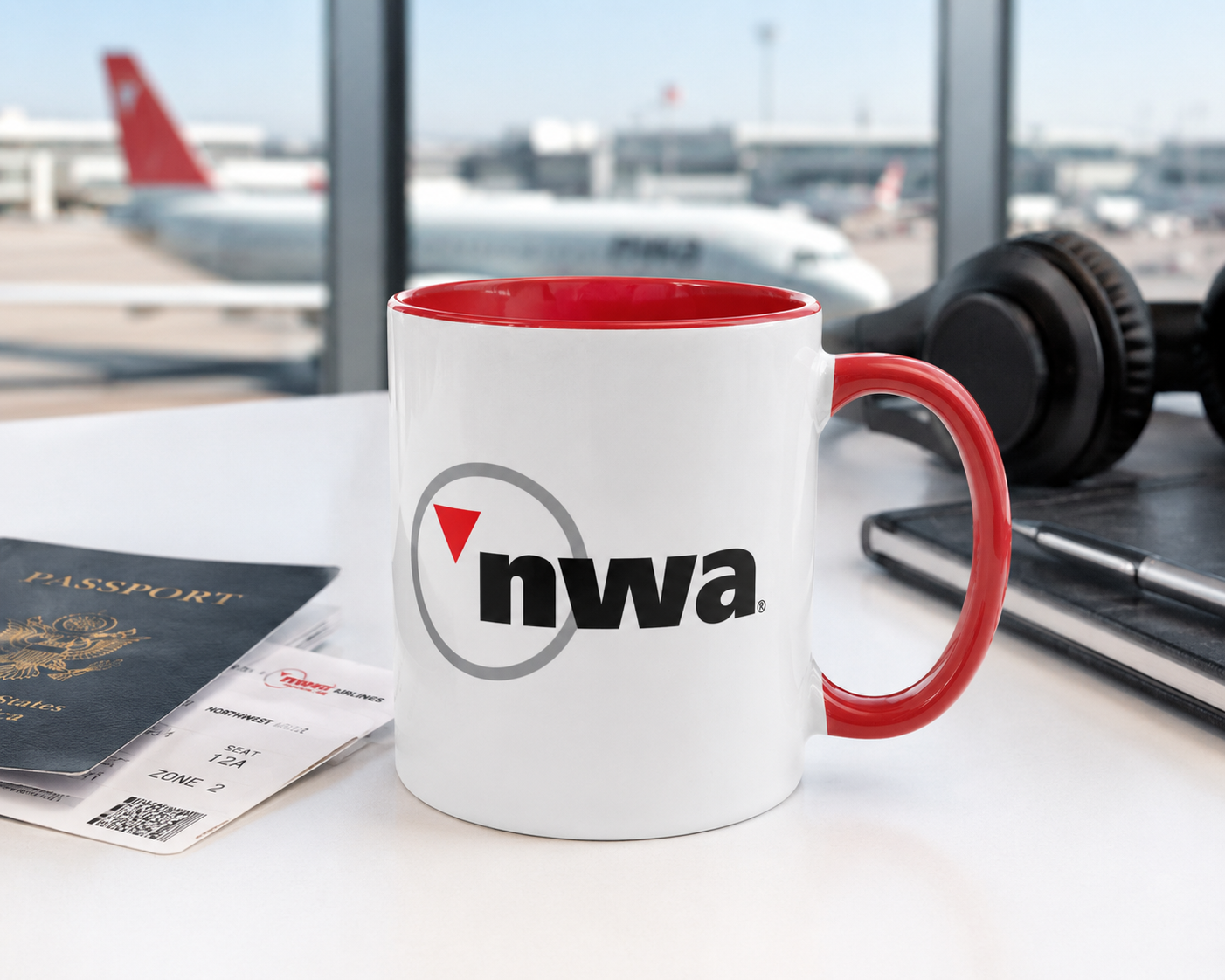 Northwest Airlines Coffee Mug | Vintage NWA Retro Airline Ceramic Cup