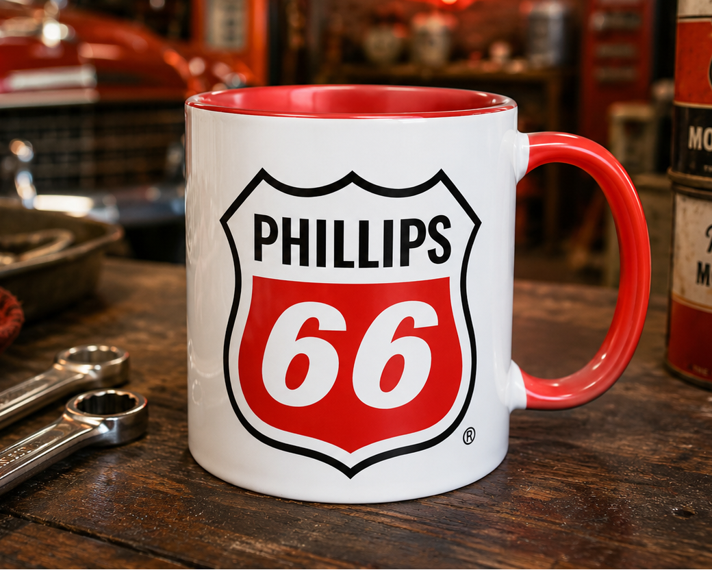 Phillips 66 Coffee Mug | Vintage Gas Station Logo Ceramic Cup