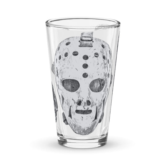 Classic Hockey Goalie Mask Shaker Pint Glass 16oz