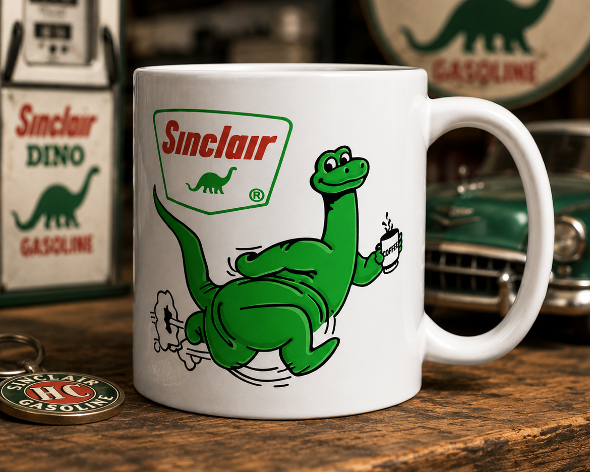 Sinclair Dinosaur Coffee Mug | Vintage Sinclair Gas Station Ceramic Cup
