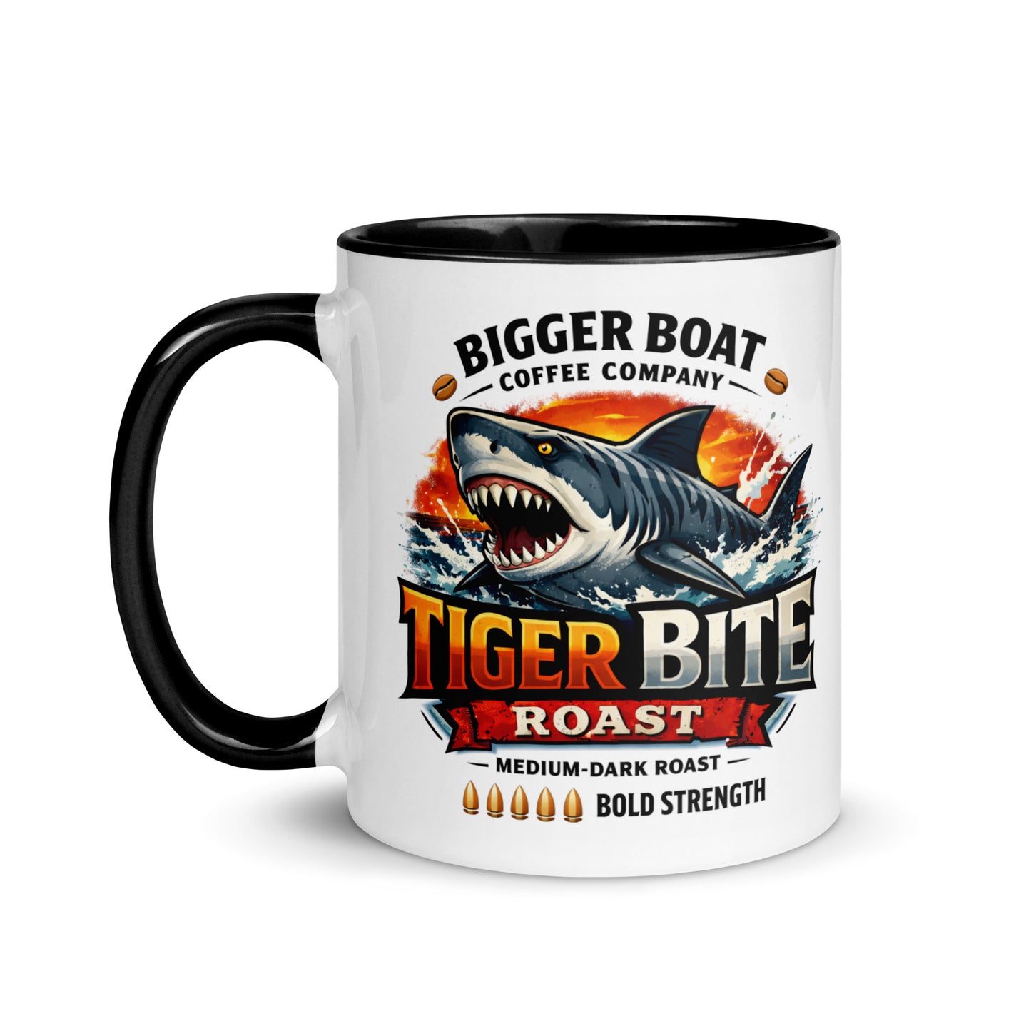 Bigger Boat Coffee Company Tiger Bite Roast Mug | Bold Medium-Dark Shark Coffee Cup