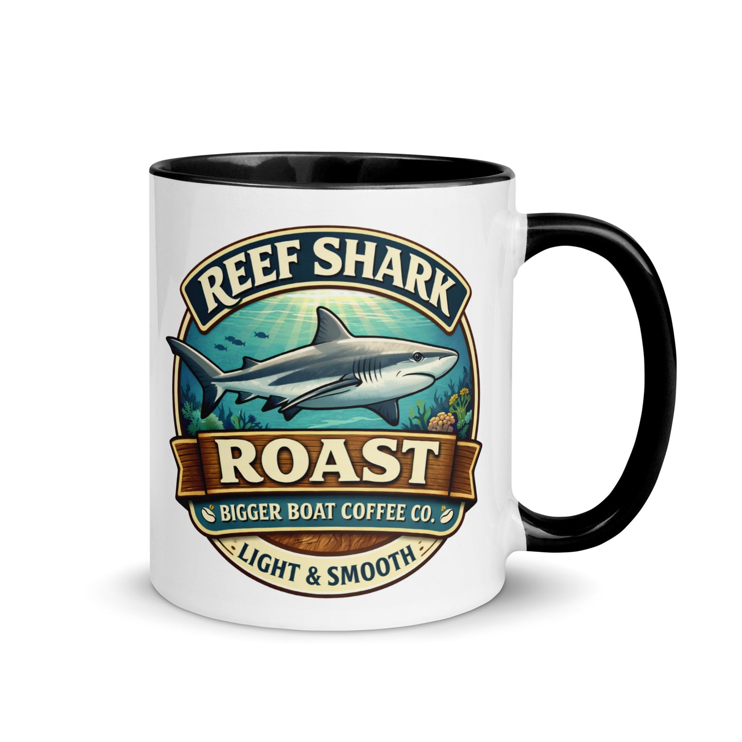 Bigger Boat Coffee Company Reef Shark Roast Mug | Light & Smooth Shark Coffee Cup
