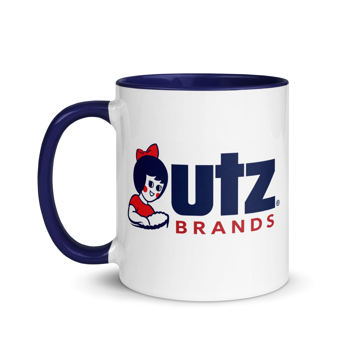 Classic Utz logo ceramic coffee mug with iconic snack brand artwork, ideal for potato chip lovers, Americana collectors, office coffee stations, and unique gift giving.