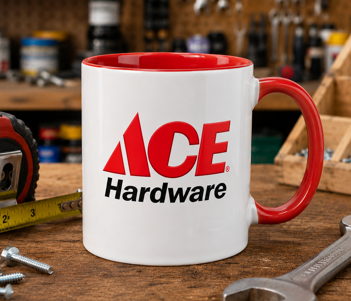 Vintage ACE Hardware Coffee Mug | Retro Retail Store Logo Ceramic Cup