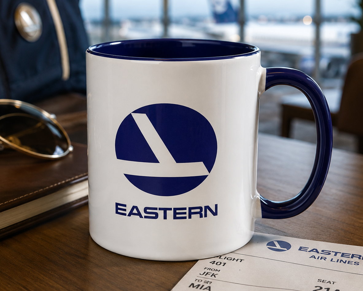 Eastern Airlines Retro Coffee Mug | Vintage Eastern Logo Ceramic Cup