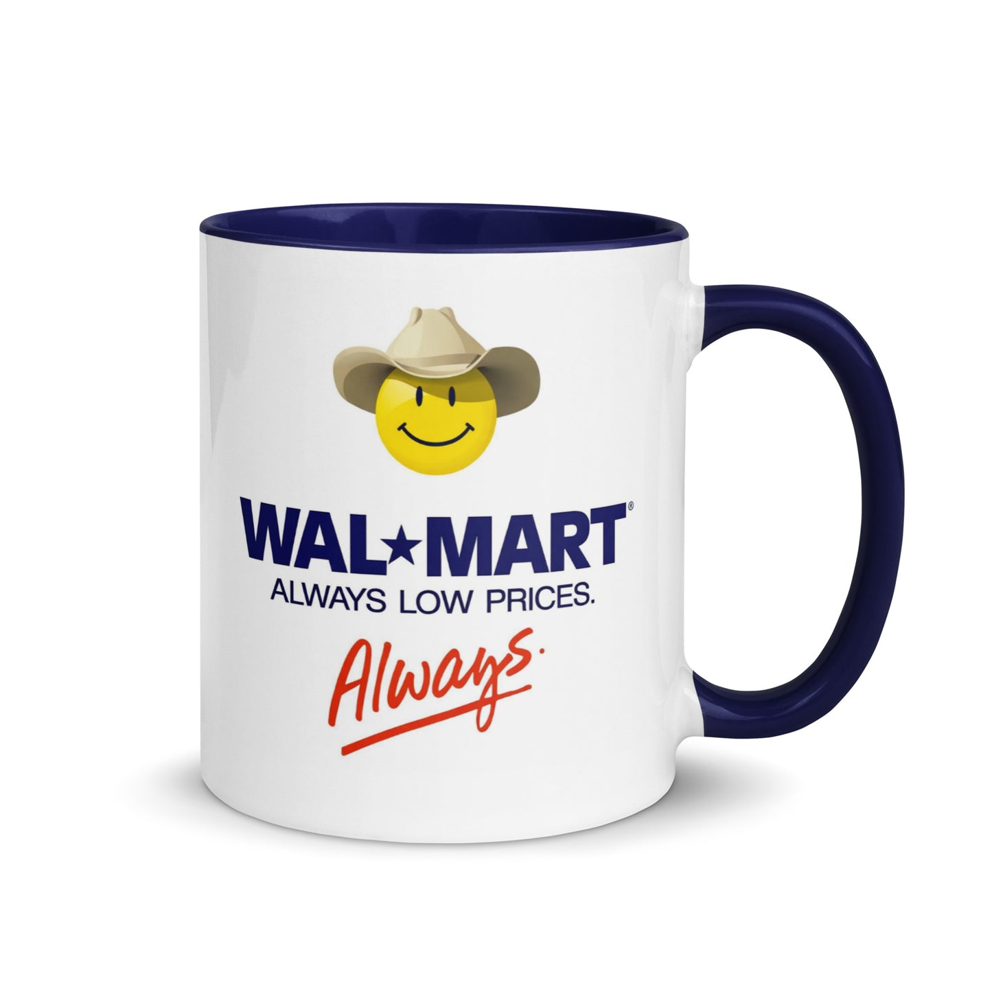 Vintage Walmart Coffee Mug | Retro Smiley Face Logo Ceramic Cup