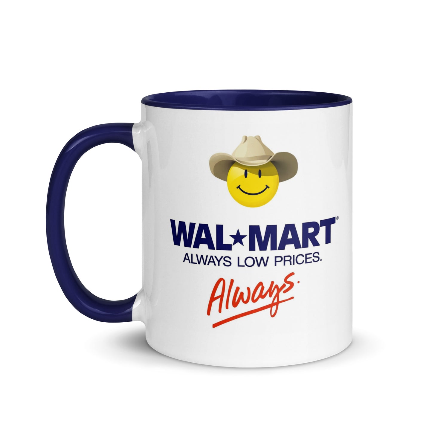 Vintage Walmart Coffee Mug | Retro Smiley Face Logo Ceramic Cup