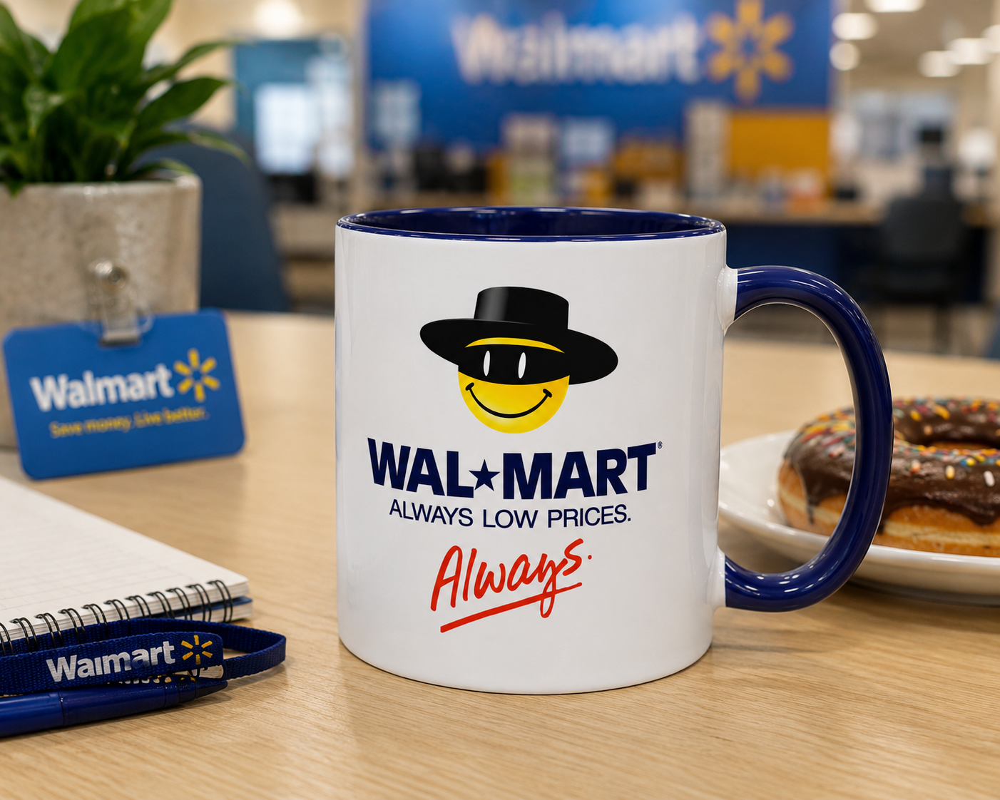 Walmart Coffee Mug | Vintage Smiley Zoro Logo Retro Ceramic Cup
